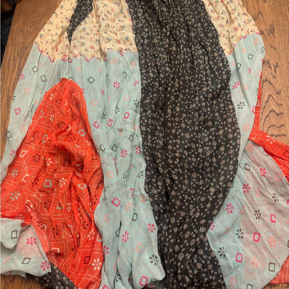 Anthropologie VERB Margot Pleated Floral Maxi Skirt Size 10 made in India - Picture 3 of 7
